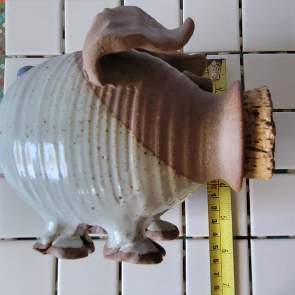 Piggy Bank .. Hand-sculpted Clay .. One-Of-A-Kind - Picture 8 of 9